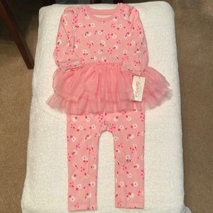 Pink one piece with tutu girl size 18m